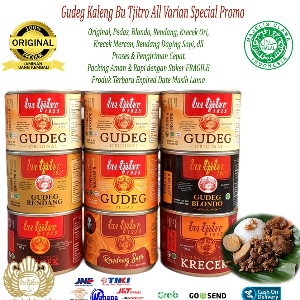 

RYI483 Ready Stok Gudeg Kaleng Bu Tjitro All Varian Special Promo Free Bubble Wrap