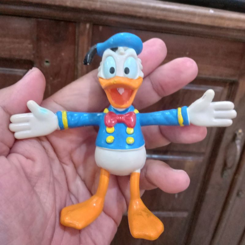 RARE Donald Duck Walt Disney Action Figure Rubber Sintetic Plastick Bday Gift Hadiah Kado Plastik Ka