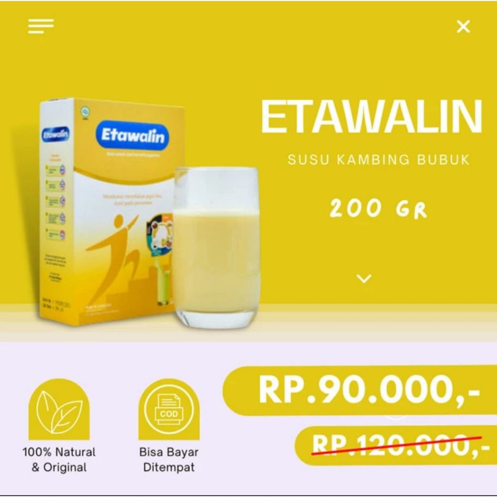 

Etawalin Susu Asam Urat Asli 1 box Original