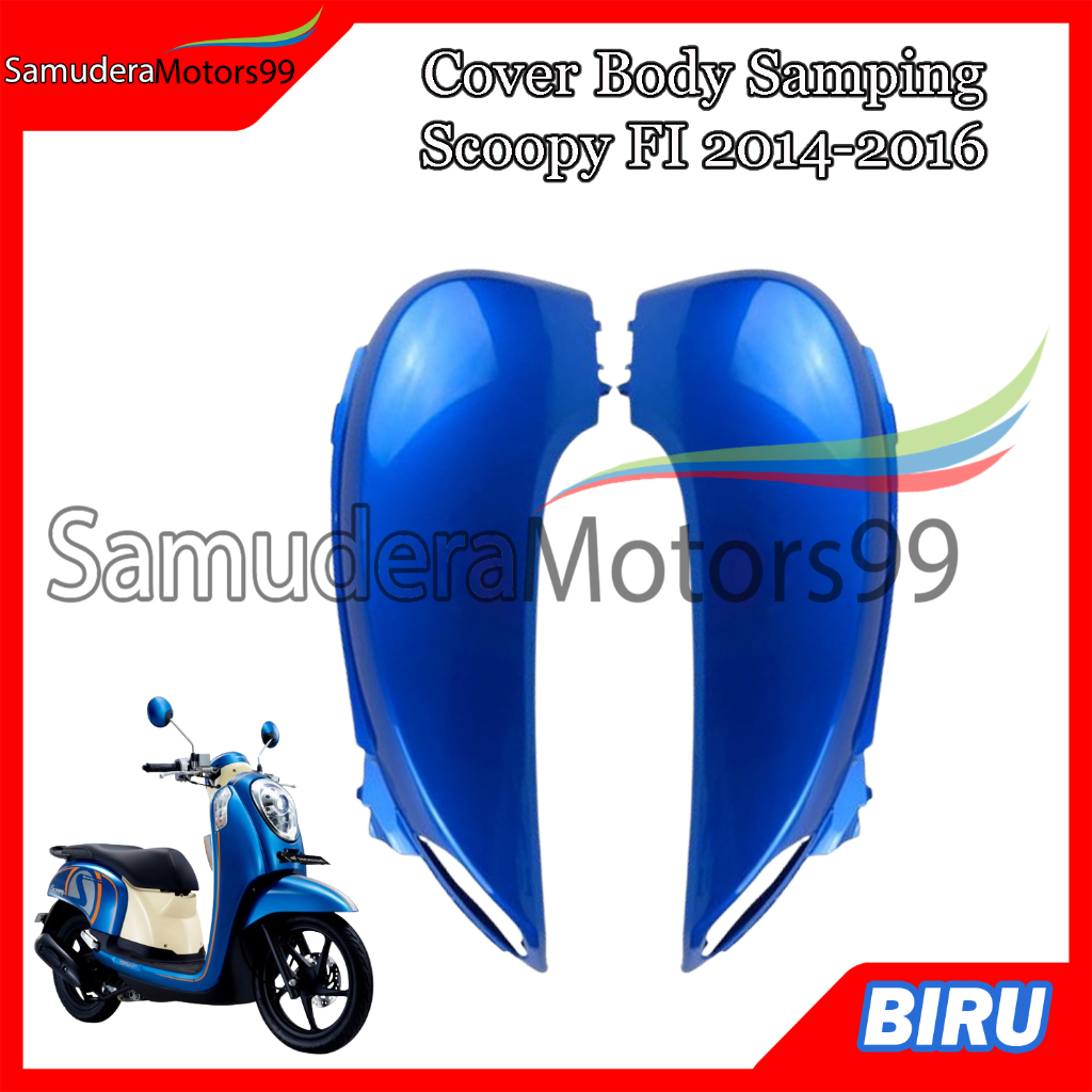 Cover Body Samping Belakang Honda Scoopy FI 2016-2016 Biru Muda