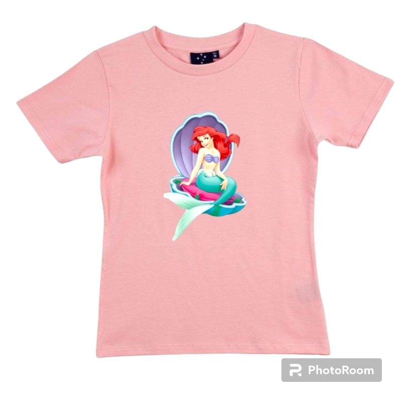 baju anak perempuan cewek motif putri duyung kaos anak cewek usia 2-10 tahun