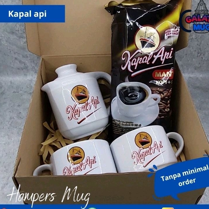 

hampers Teko dan Mug kopi kapal api (1 set)