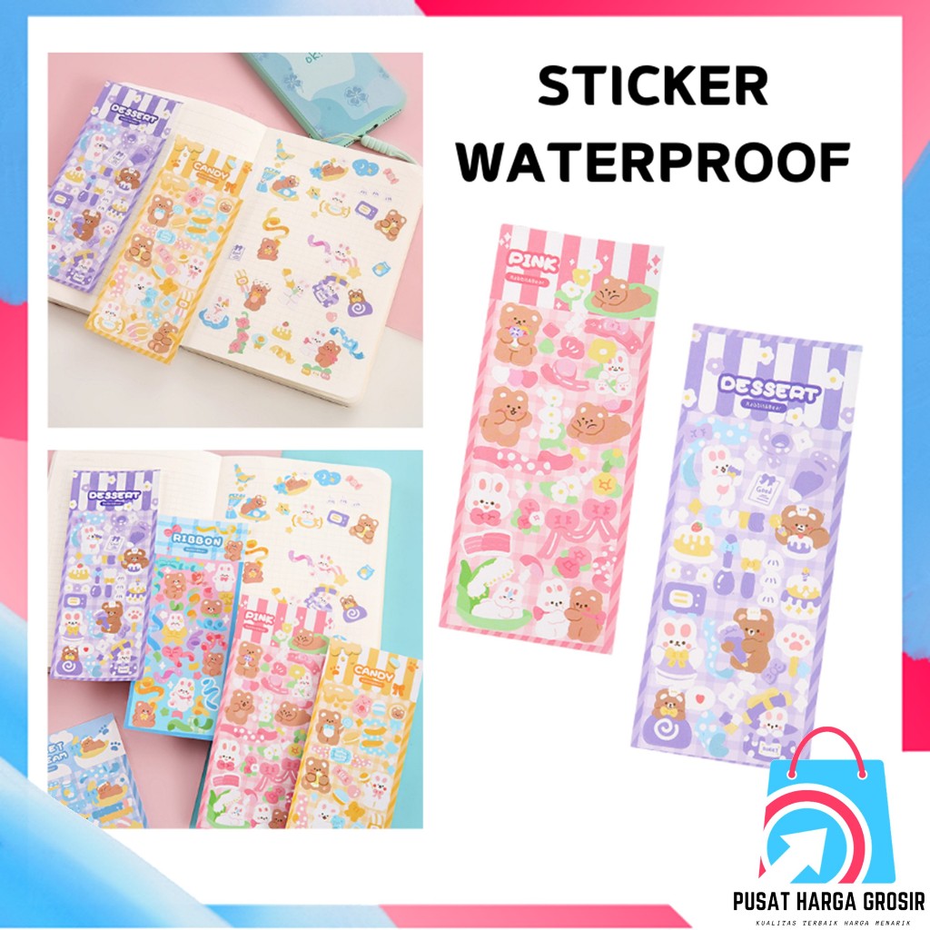 

PHG - STICKER WATERPROOF KARTUN BEAR RABBIT HOLOGRAM STIKER MOTIF KARTUN BERUANG DAN KELINCI KOREA LUCU ANTI AIR DEKORASI HANDBOOK SCRAPBOOK DIY STICKER BOTOL MINUM TUMBLR VIRAL LUCU MURAH CANTIK