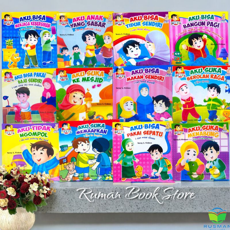 buku dongeng 2 bahasa full color seri  balita pintar arif & pusi (19×19 cm)