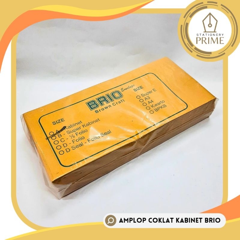 

Amplop Coklat Polos Ukuran Kabinet Cabinet Brio ( 1 Pack isi 100 pcs )