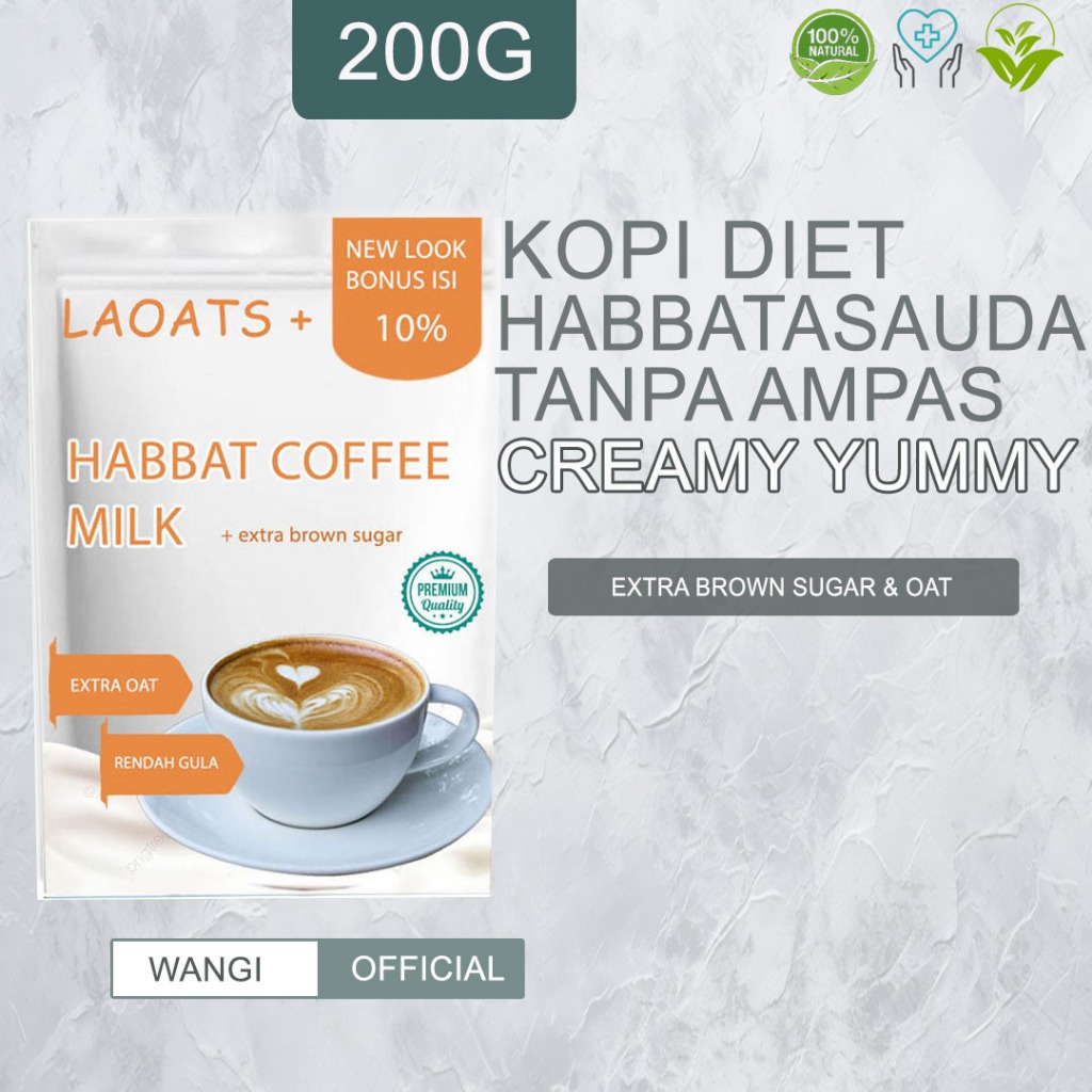 

Habbatussauda Minuman Diet Kopi Bubuk Tanpa Ampas Kopi Susu Gula Aren Pelangsing Badan Penurun Berat Badan Laoats