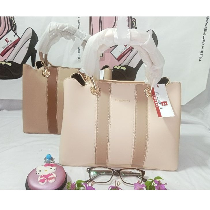 tas wanita handle bag  elizabeth kekinian warna soft