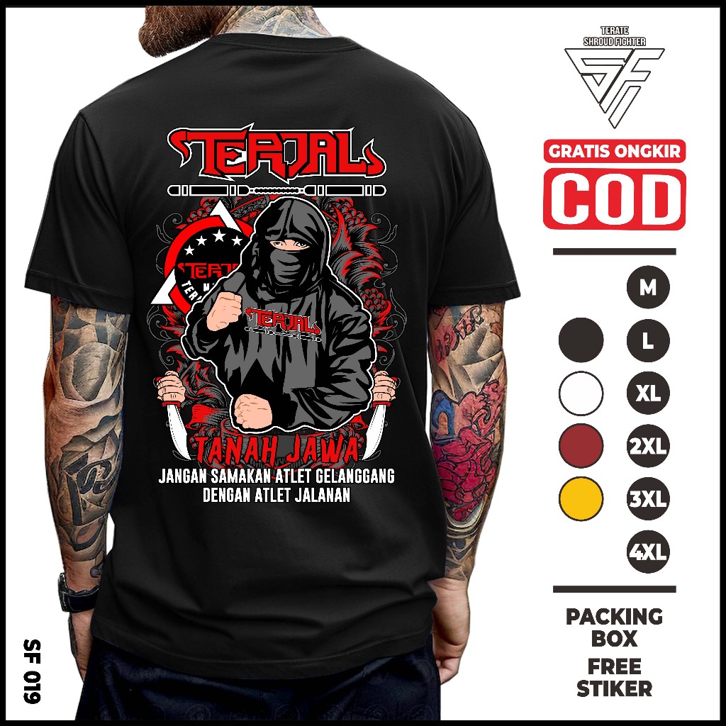 Kaos Baju Terjal Terate Jalanan Psht Sh Tanah Jawa Nusantara Terbaru Distro Putih Lawasan