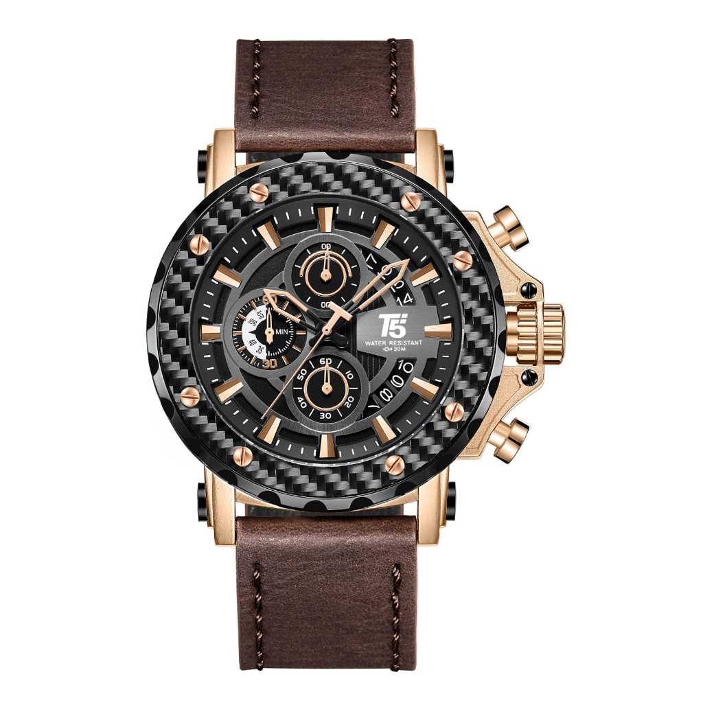 T5 H 3860G Ori Chronograph / Jam T5 H 3860G / Jamtangan T5 3860 / Jam T5 Kulit Terbaru / Jamtangan T