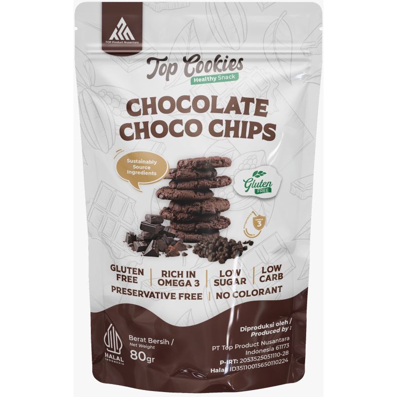 

TOP COOKIES CHOCOLATE CHOCO CHIPS GLUTEN FREE 80GR