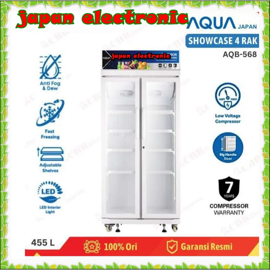 SHOWCASE AQUA JAPAN AQB 568 DISPLAY COOLER PENDINGIN MINUMAN