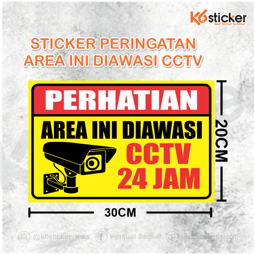 

Stiker pengawasan CCTV, Stiker CCTV, Stiker Peringatan CCTV , Stiker Pantauan CCTV, Stiker CCTV 24 Jam