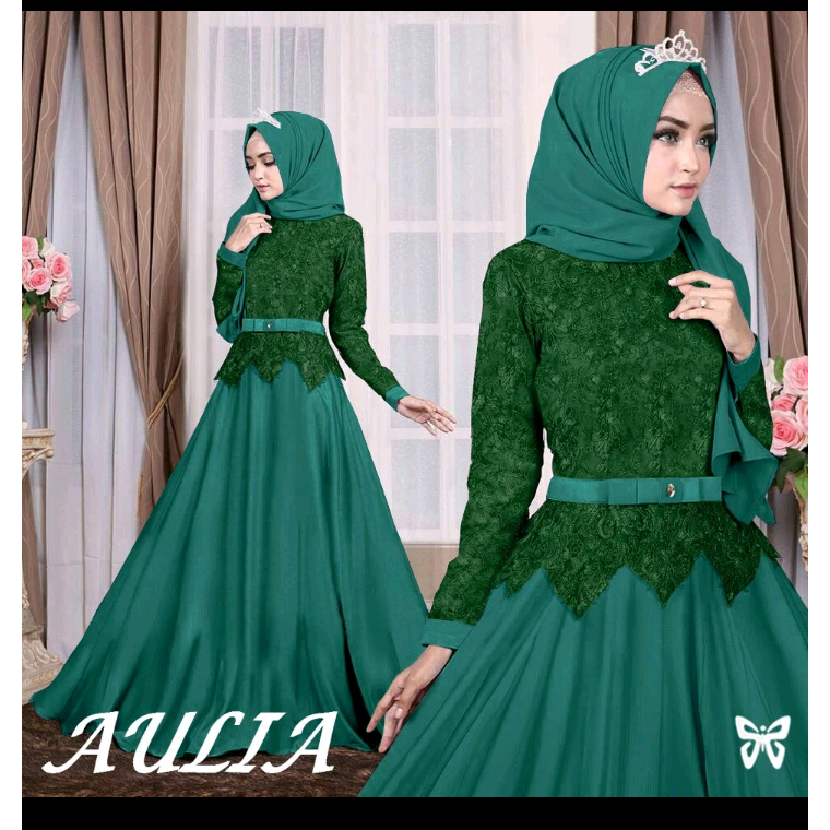 Florina Fashion - Gamis dress brukat Aulia Syar'i