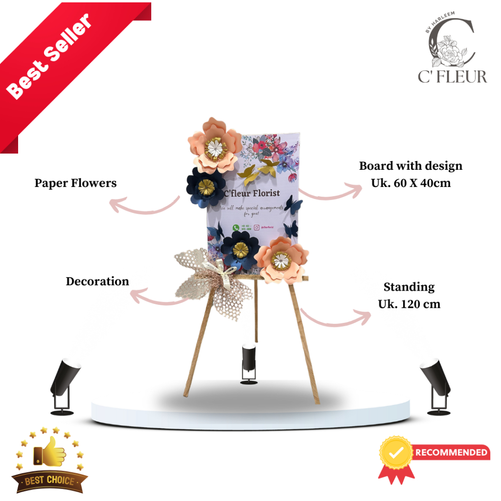 PAPER FLOWER BOARD - UK 60 X 40 CM