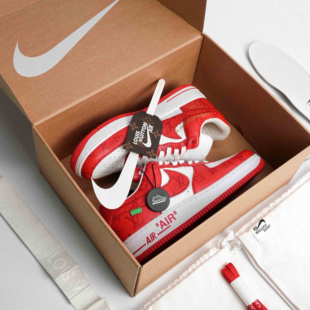 Air Force 1 Low Louis Vuitton White Red USED