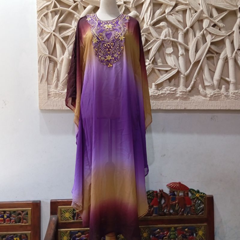 Kaftan Dress Pesta/ Kaftan Dress Gradasi Mewah / Kaftan Mewah