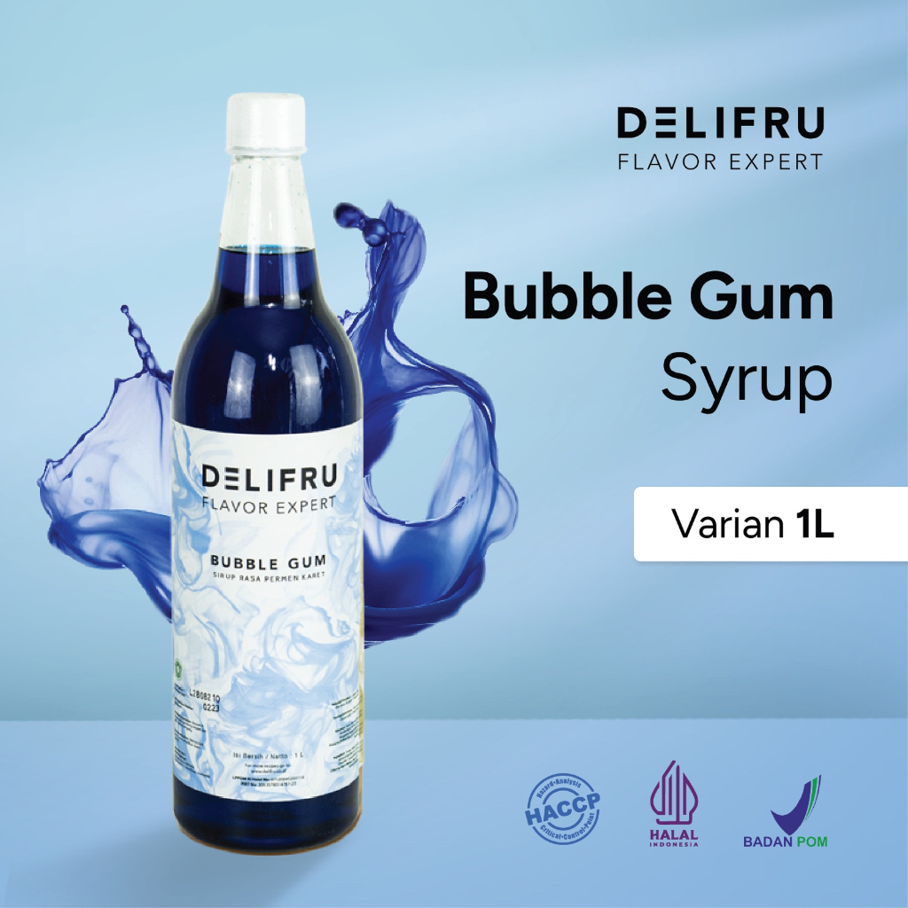 

Syrup Bubble Gum Delifru 1 Liter - Sirup Permen Karet Premium