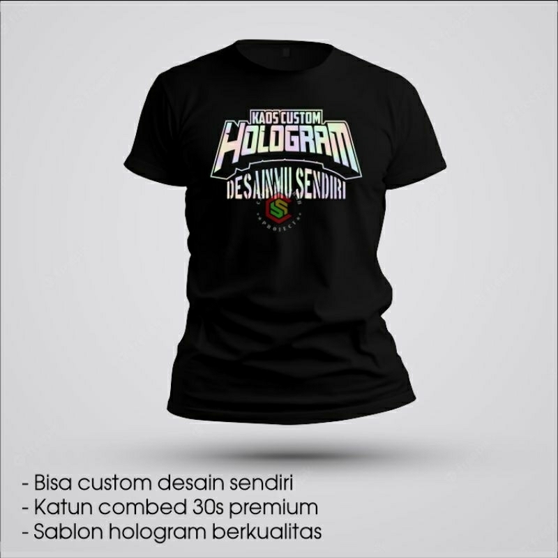 Baju kaos custom hologram sablon hologram kaos hologram custom satuan