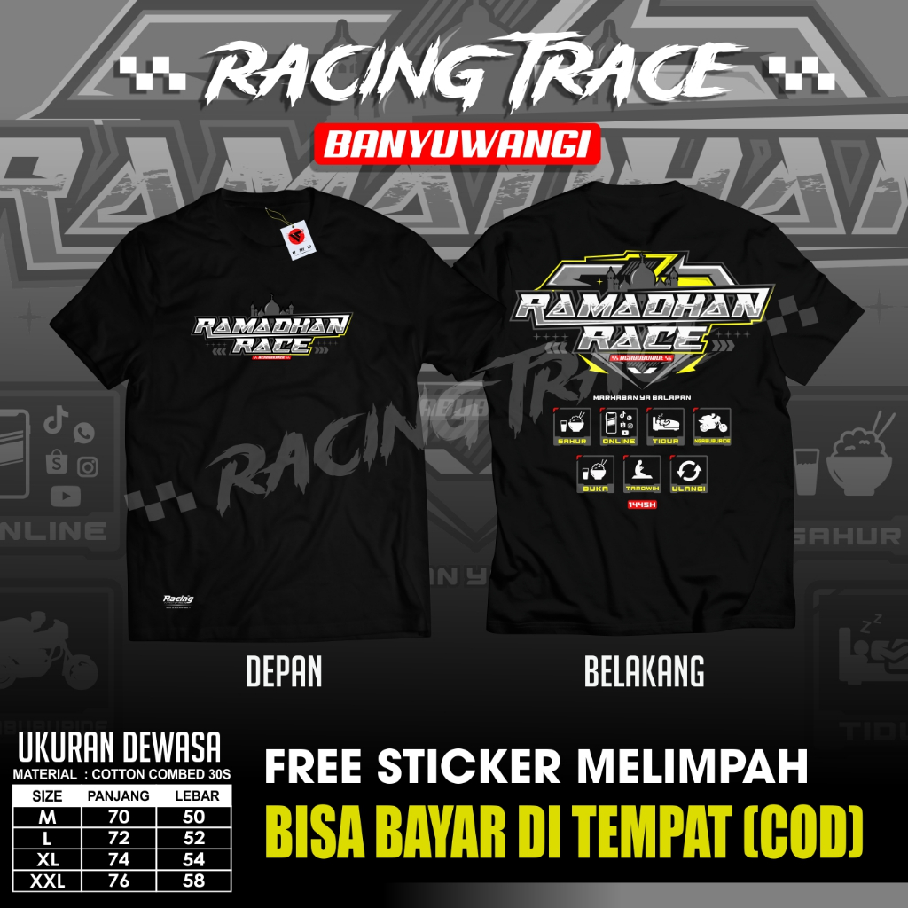 (COD) VIRAL.. KAOS RAMADHAN RACE VOL.02 Original RACING TRACE BANYUWANGI