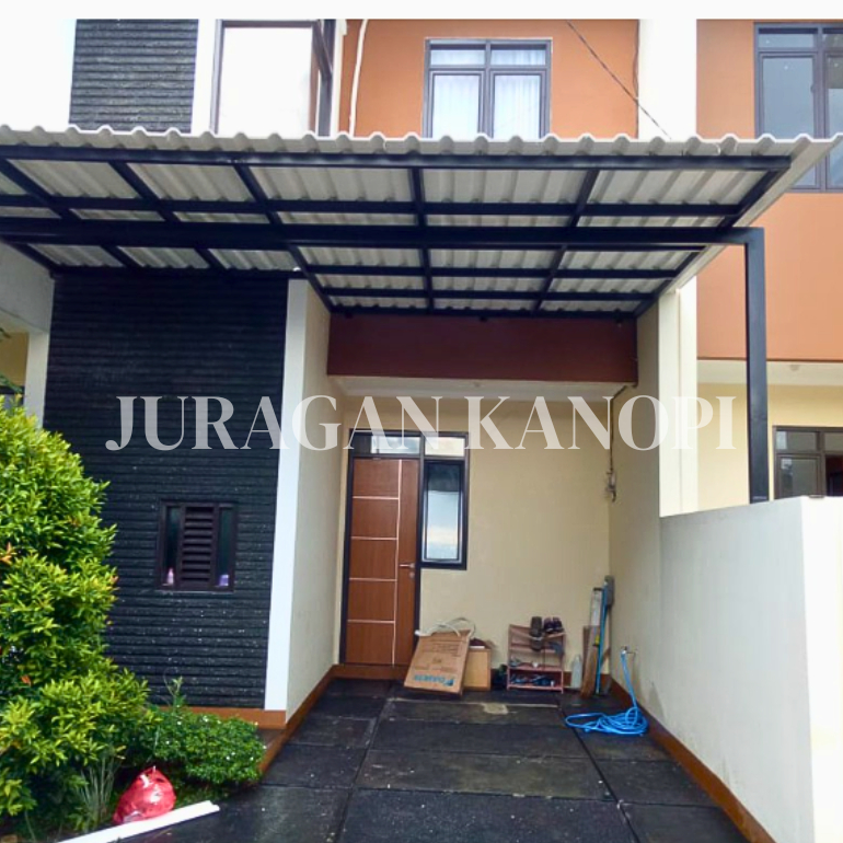 kanopi rangka holow galvanis atap alderon double layer minimalis murah