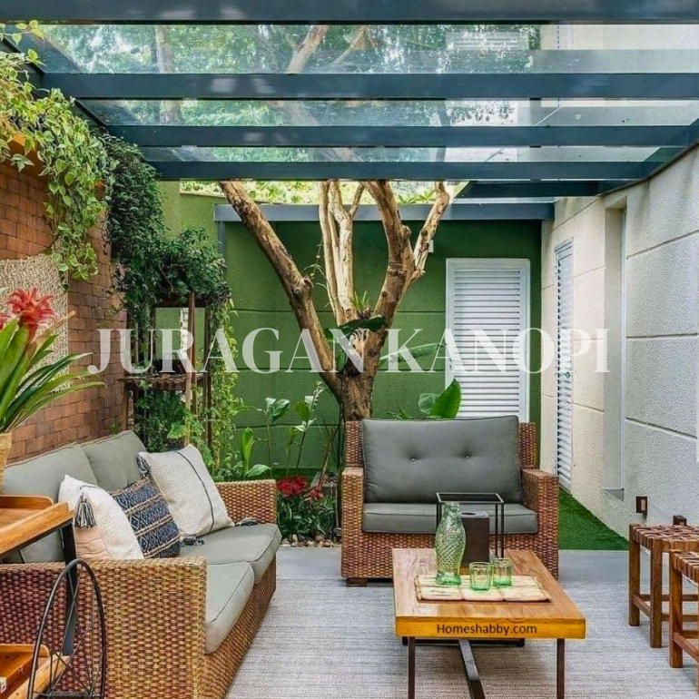 kanopi baja ringan solarflat 3mm - kanopi rangka holow 4 x 8 - 3mm terpasang surabaya