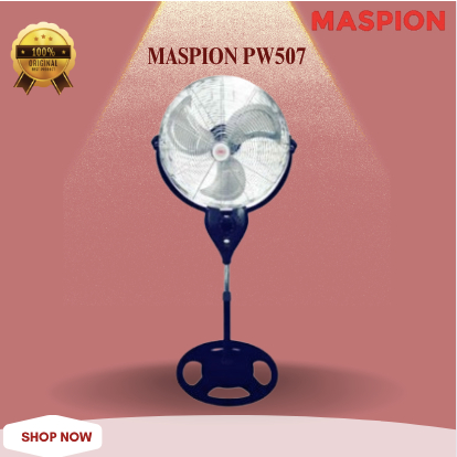 MASPION KIPAS ANGIN BESI PW 507 KIPAS STANDFAN 20 INCH BERGARANSI/PW507/PW-507/PW 507 STAND FAN