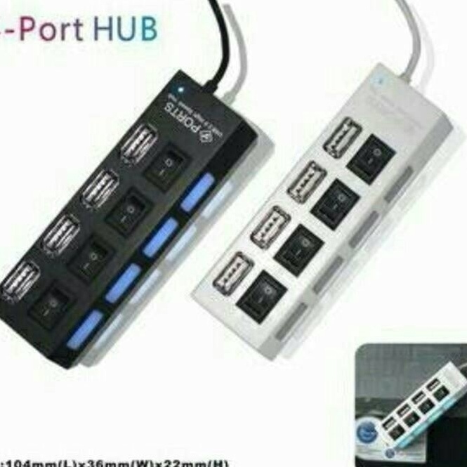 TERBAIK USB Hub 4Port USB 2 with Switch On  Off