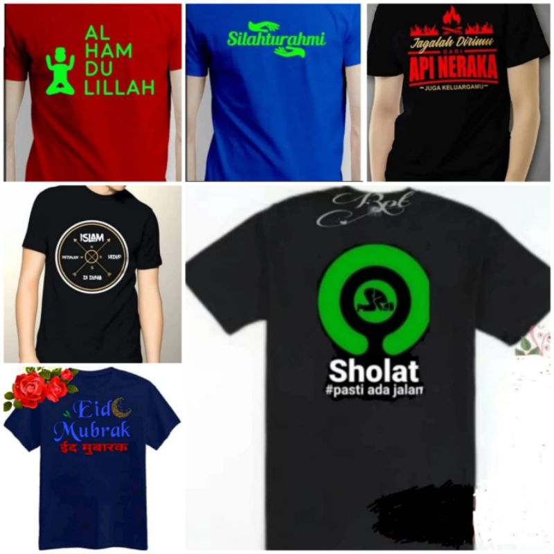 KAOS PRIA T-SHIRT MUSLIM JAGALAH DIRIMU DARI API NERAKA/ ALHAMDULILLAH. SILATURAHMI. ISLAM. EID MUBA