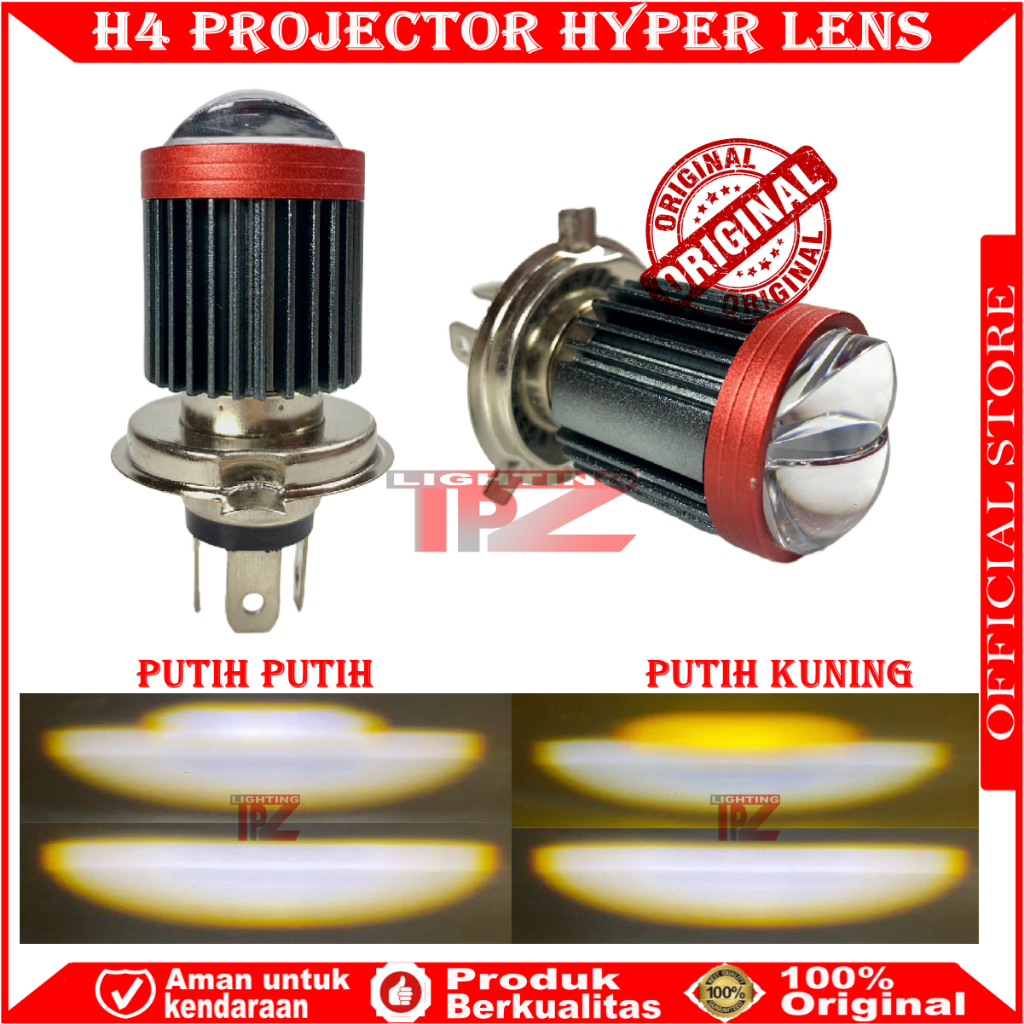 ORIGINAL LAMPU LED H4 HYPER 2 WARNA LED LASER H4 LASER UTAMA MOTOR MOBIL UNIVERSAL