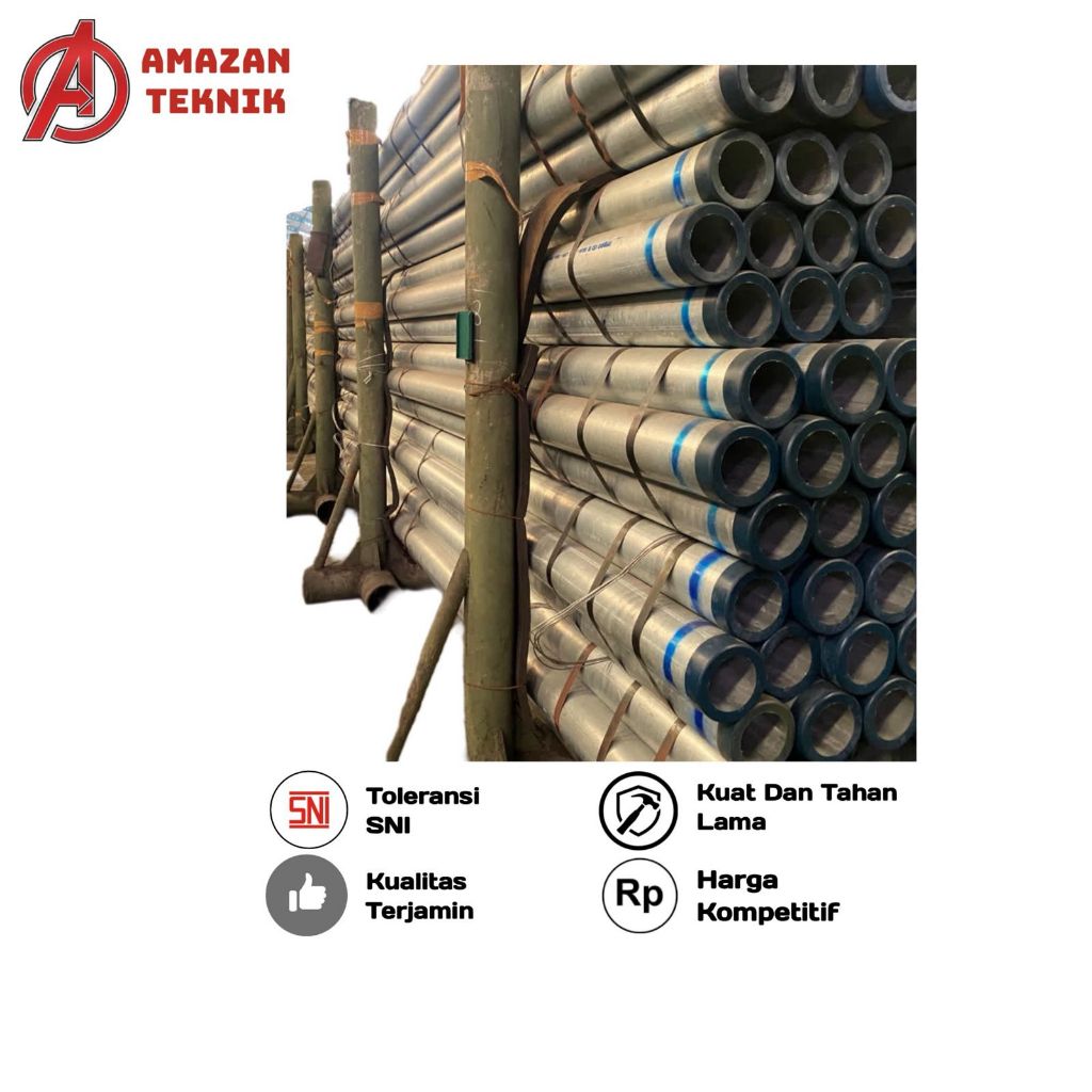 Pipa Besi Galvanis LGH SNI 6" x 6 meter Spindo