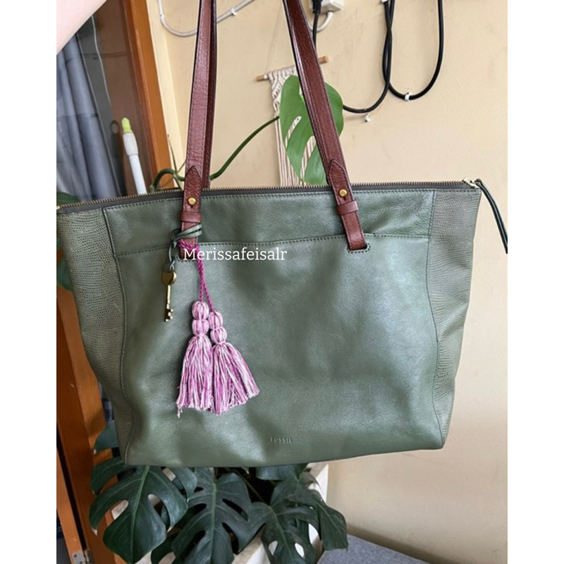 perloved tas fossil rachel tote bag ORI green | shoulder bag | tas kuliah