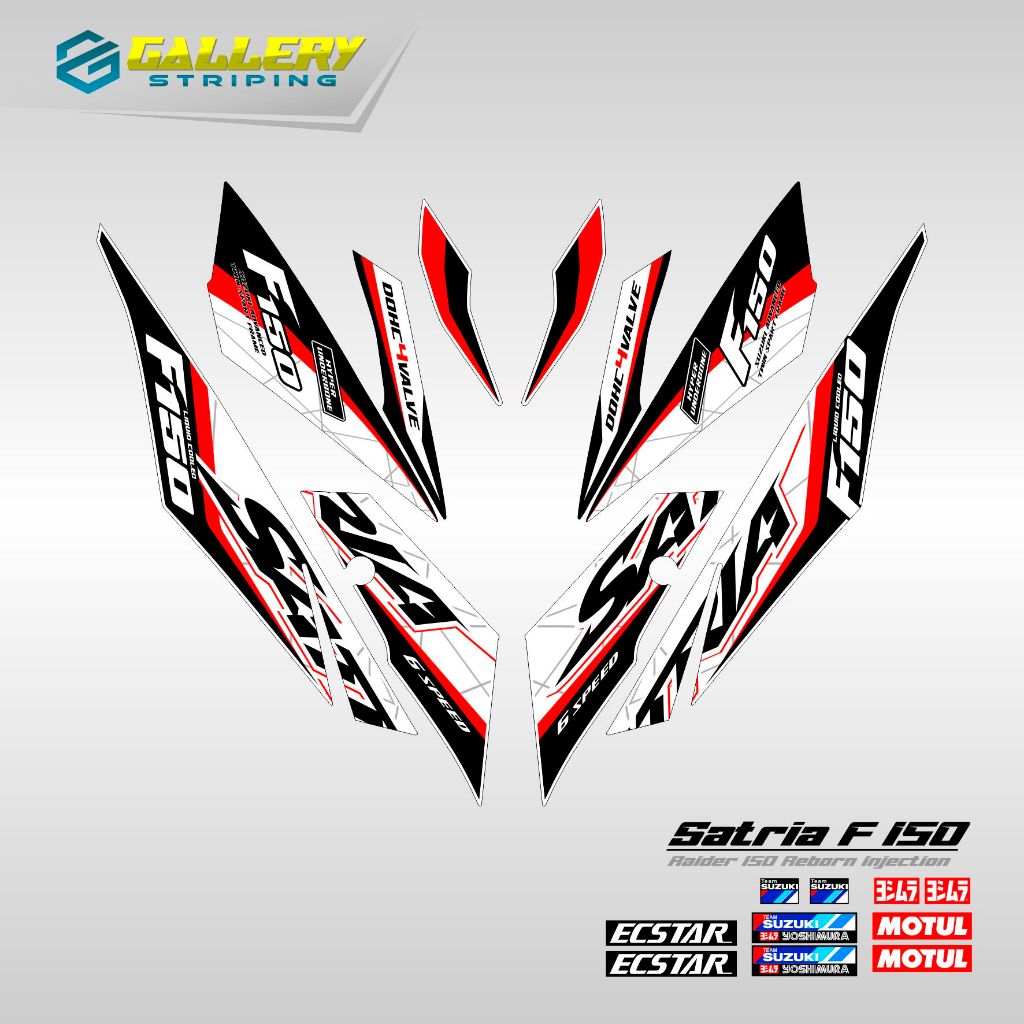 Striping Satria Fu F 150 Fi Motif 11 Stiker Satria Fu F 150 Fi Led Raider Sticker Suzuki Satria Stoc