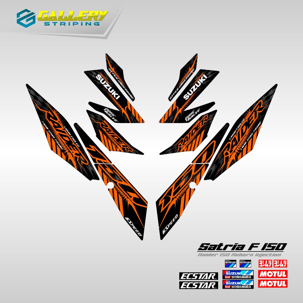 Striping Satria Fu F 150 Fi Motif 17 Stiker Satria Fu F 150 Fi Led Raider Sticker Suzuki Satria Stoc
