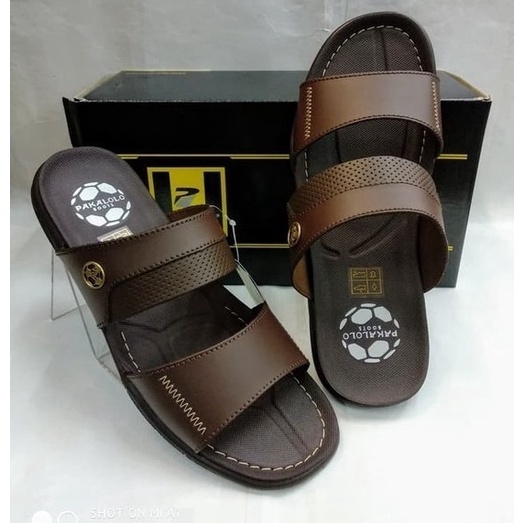 ART T34I Sandal Pakalolo Pria Original 1 Kulit Asli Motif Selop Terbaru Coklat
