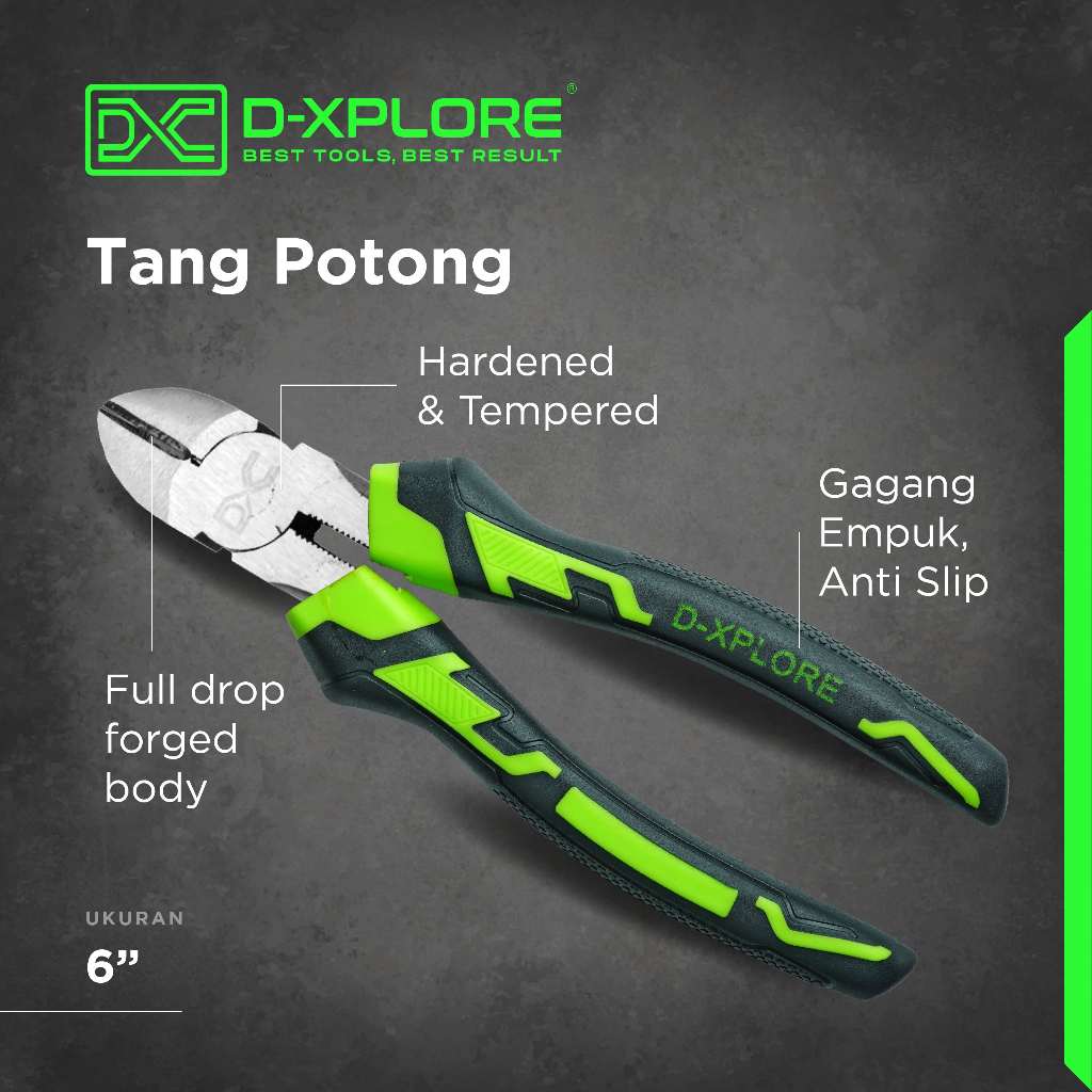 D-XPLORE Tang Potong 6" Chrome / Diagonal Pliers 6 Inch / Tang gunting kawat kabel