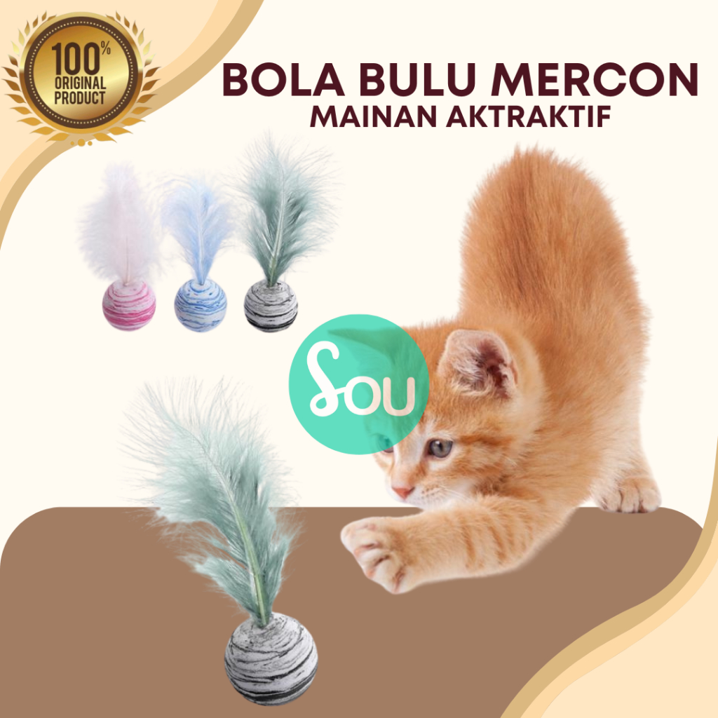 Mainan Bola Kesukaan Kucing Anjing Mainan Bola Kecil Mainan Bola Atraktif Mainan Bola Bulu Kucing Pe