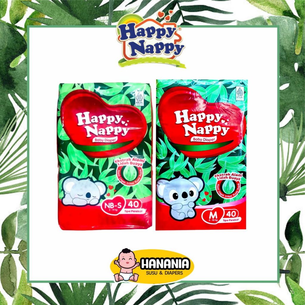 Happy Nappy Baby Diaper (Perekat) NB-S40/M40
