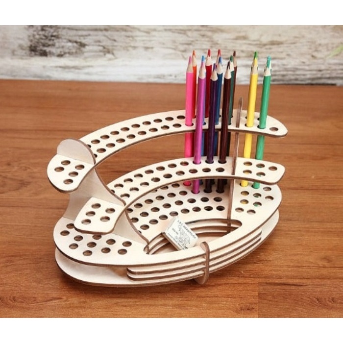 

Dudukan Pensil Warna Kuas Paint Brush Bolpoin Organizer Stand Wood - K3D