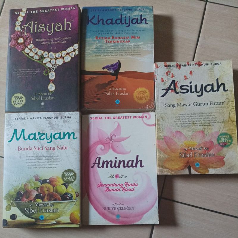buku novel serial wanita penghuni surga Aminah Asiyah Aisyah Khadijah Maryam original
