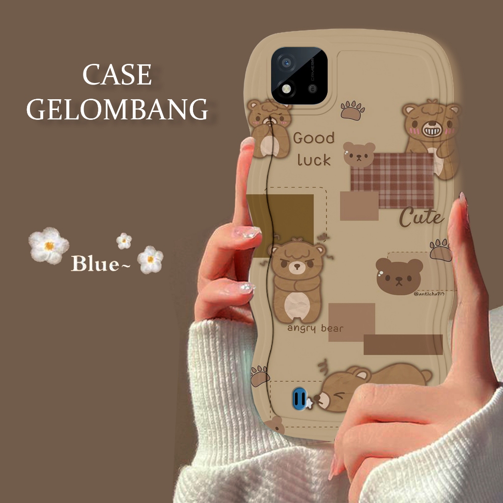 Soft Case GELOMBANG Hp Realme C11 2021 - Realme C11 2021 - Case Pro Camera - Fashion Case Motif Cute