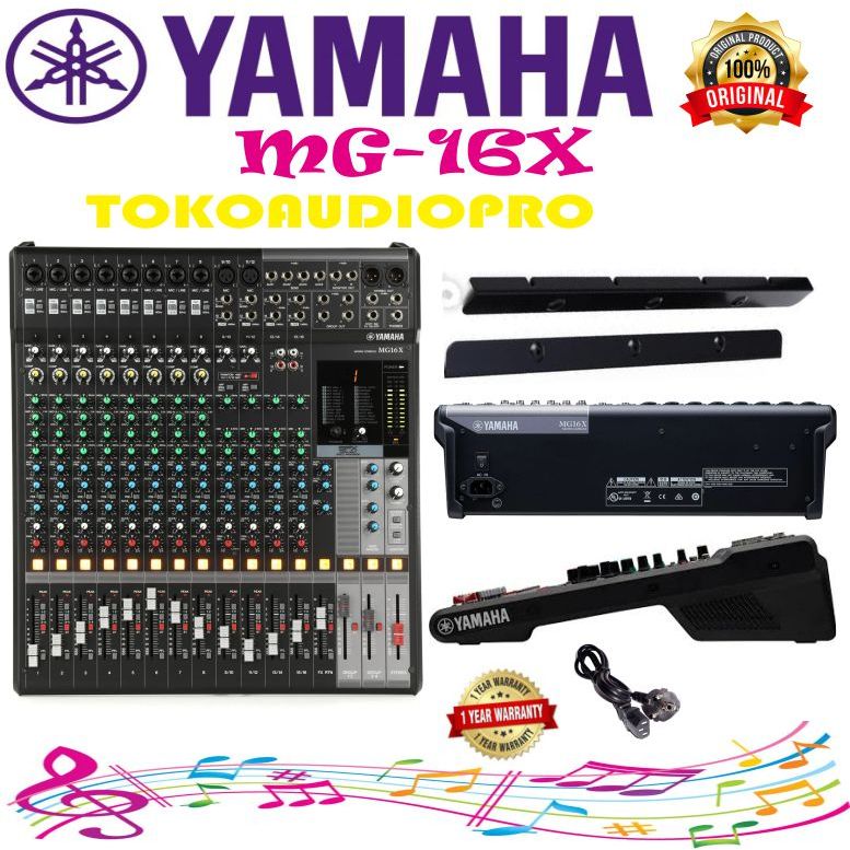 Mixer Yamaha MG16X 16-Channel Mixer Audio dengan Efek Original