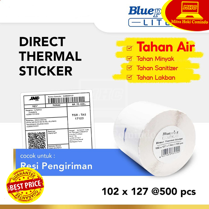 

Kertas Stiker Label Resi Anti Luntur Blueprint Lite 102 x 127 isi 500