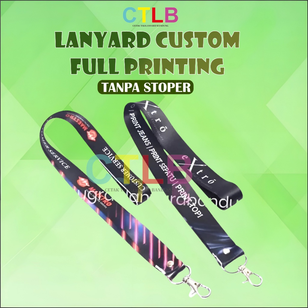 

Tali lanyard id card custome 2 cm 2sisi tanpa stopler/Cetak tali lanyard id card custome 2 cm 2 sisi printing sublim/gantungan id card custom