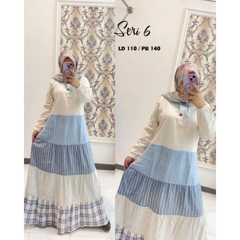 Dress Smut maxi garis