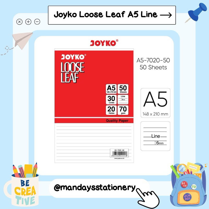 

Joyko Loose Leaf Garis A5
