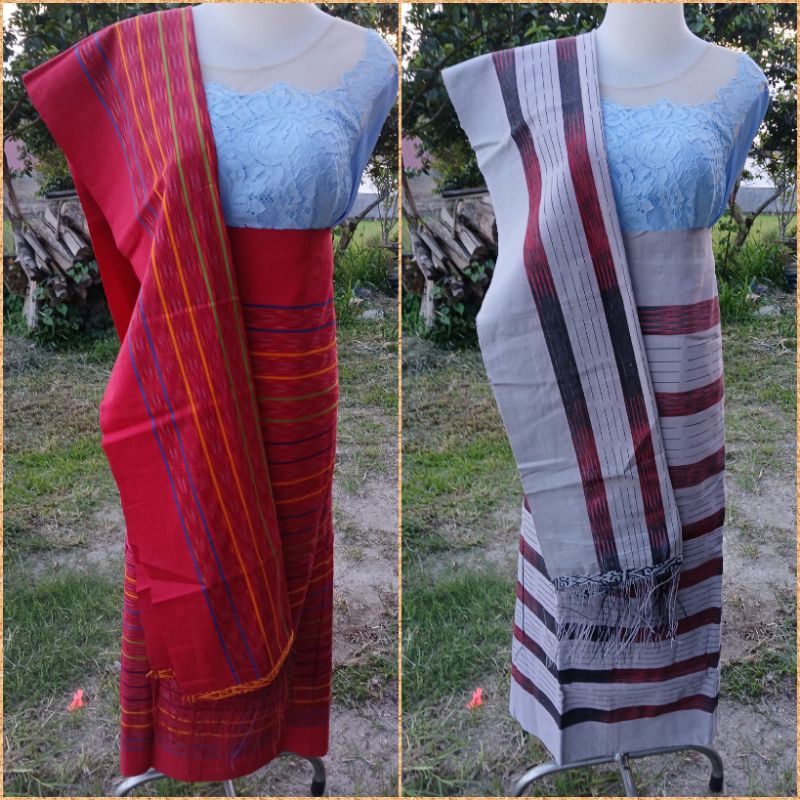 SONGKET BATAK MANDAR TARUTUNG TOBU TOBU TENUN TANGAN ASLI SONGKET TENUNAN TARUTUNG WARNA ABU MERAH