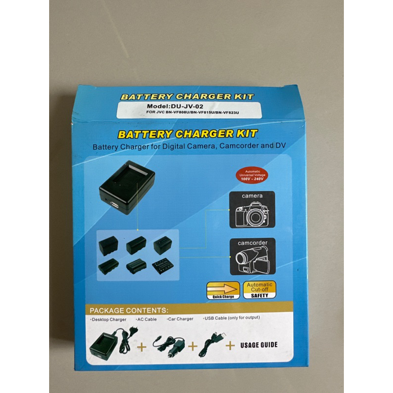 Charger Kit DU-JV-02 for Baterai JVC BN-Vf808U/BN-VF815/BN-VF-823U