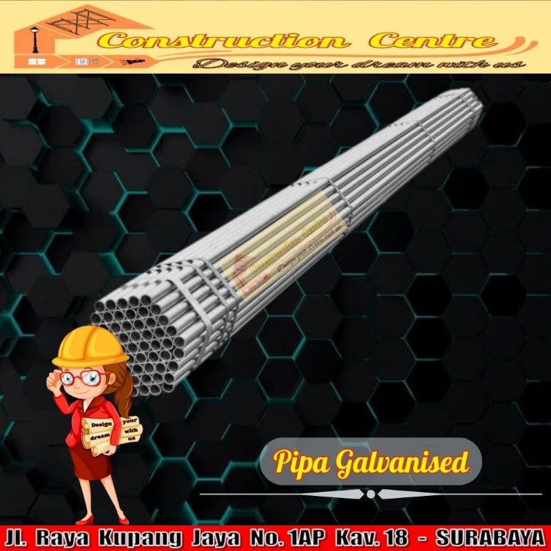 pipa galvanis 2,4 mm panjang 6 meter