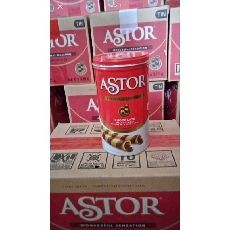 

Wafer Astor Kaleng Double Coklat 1 Dus isi 6 Kaleng