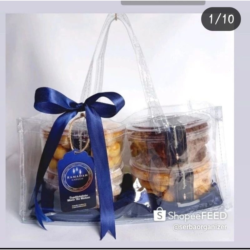 

Tas MIka PVC Goodie bag SERBA ORGANIZER Mika Roti tas Plastik Tas Nastar kue kering TAS KUE Bulat